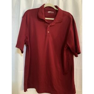 MEN'S NIKE Golf‎ Fit Dry Shirt Short Sleeve Polo Maroon Collared Large